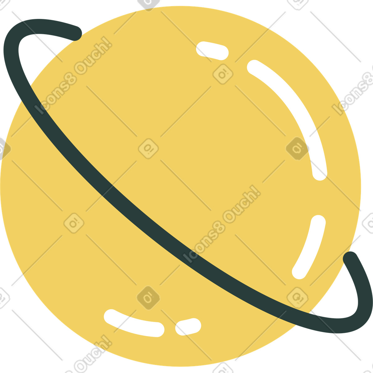 Saturn-Illustration im Macaroni-Stil als Download in PNG, SVG