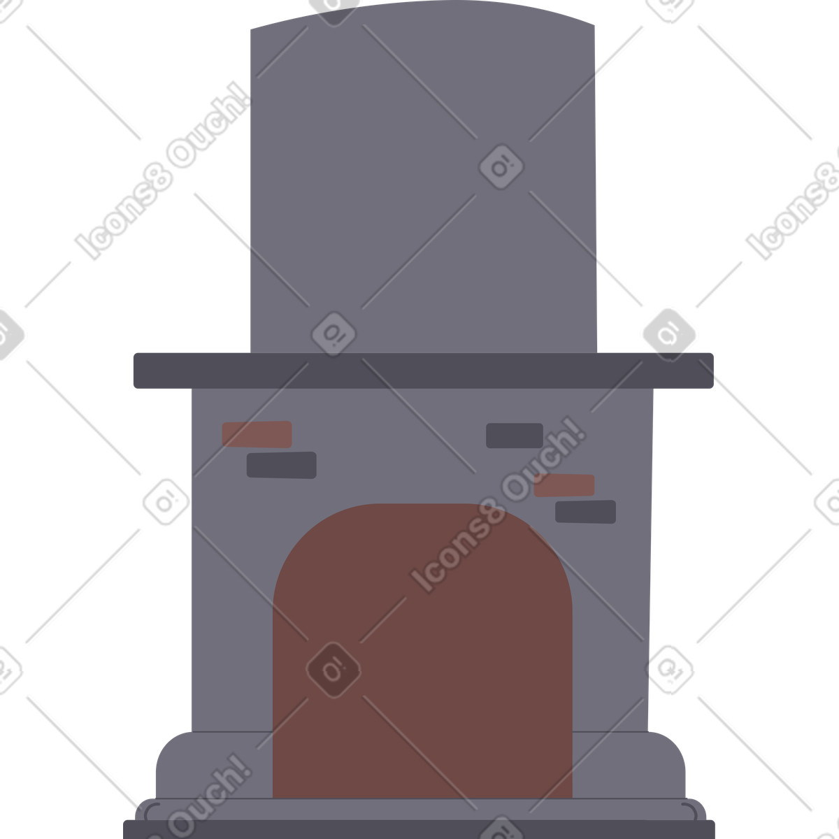 Kamin-Illustration im Woof-Stil als Download in PNG, SVG