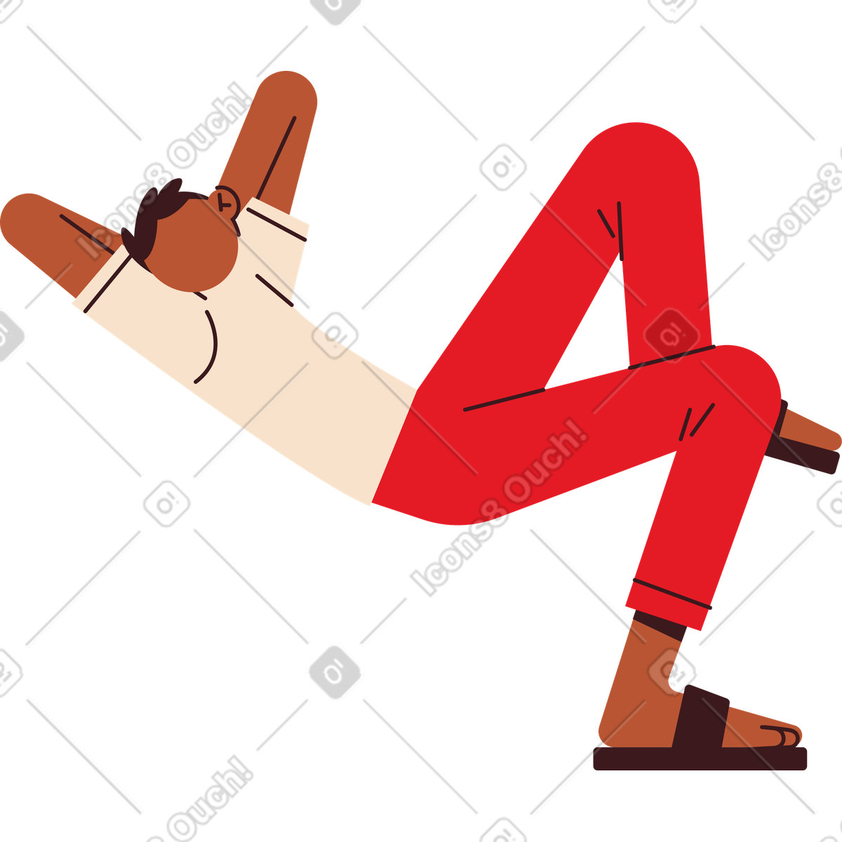 下载 Folks 风格的 躺着的人低头看 插画，支持 PNG、SVG 格式