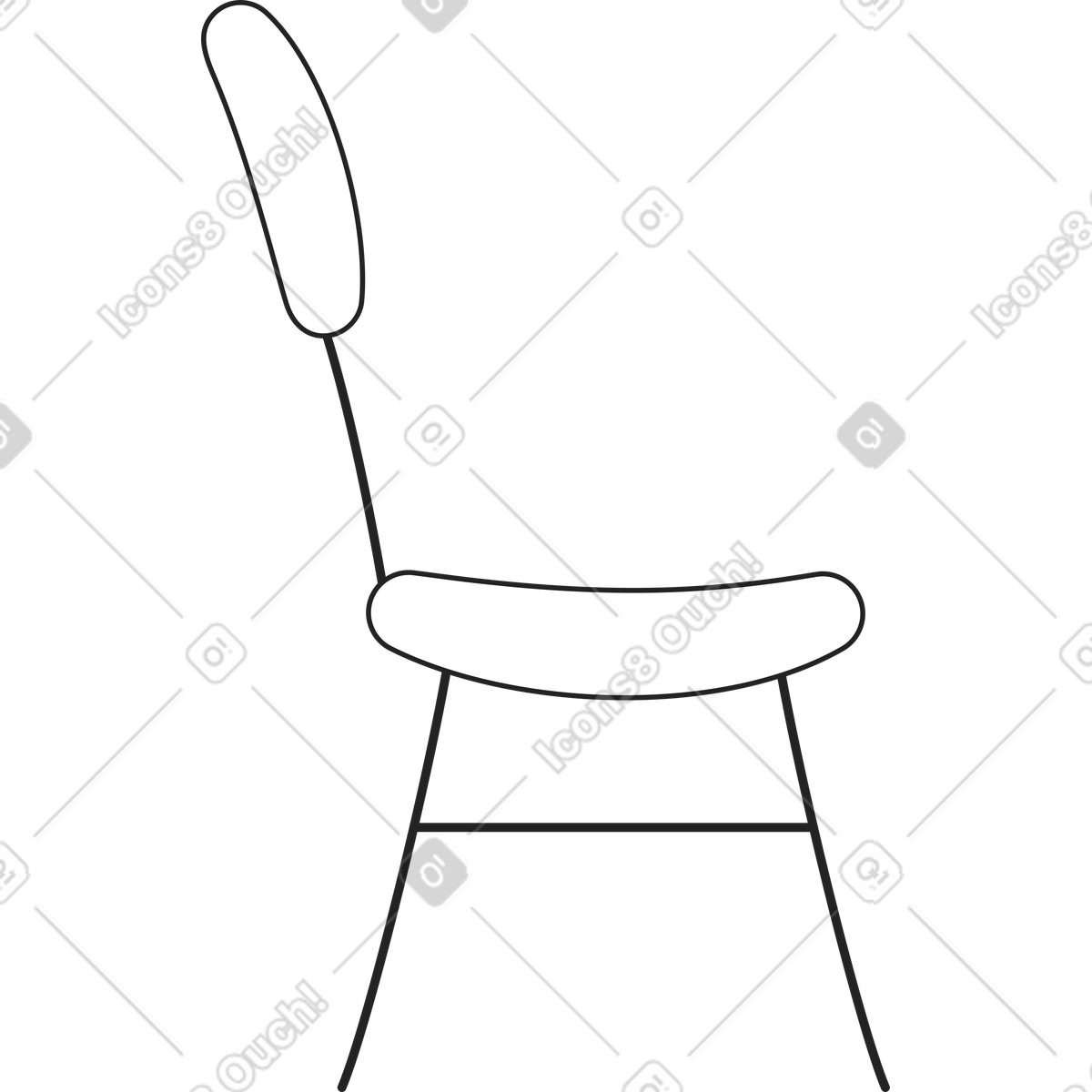 Computer chair illustration in Sammy Line style download in PNG, SVG
