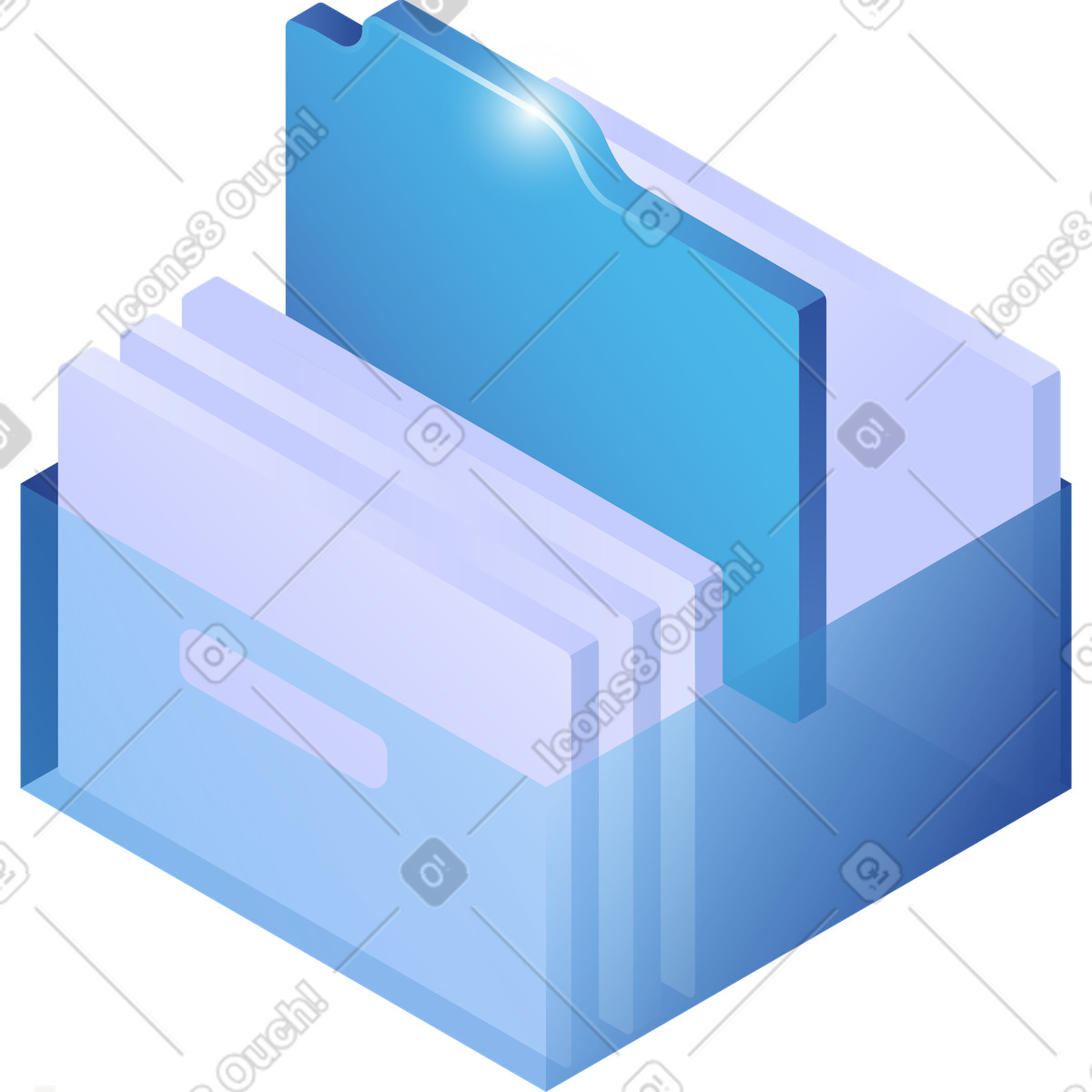 Ilustração de Folder storage box for organizing office documents and paperwork em no estilo Quantum para baixar em PNG, SVG