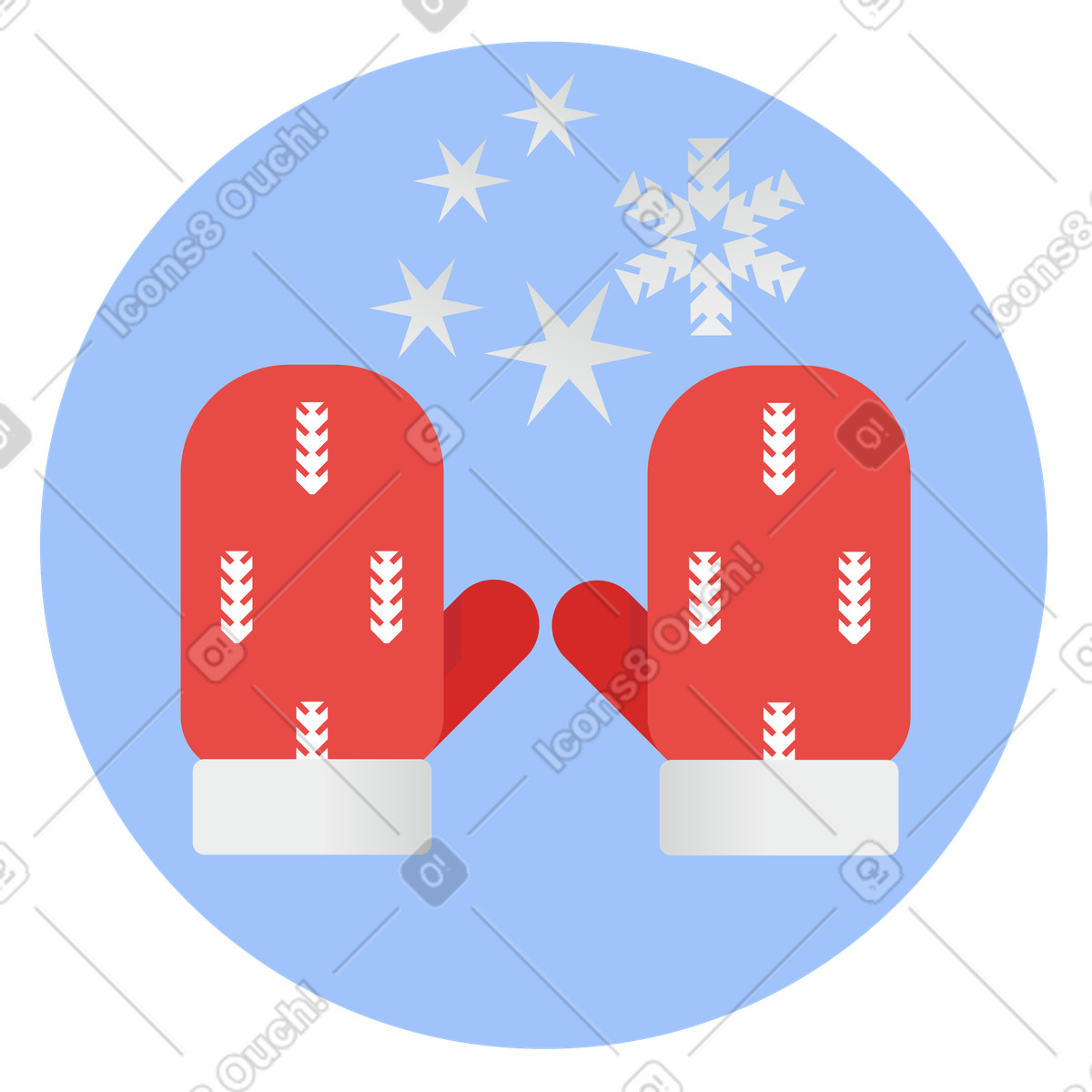 Illustration Mitaines d'hiver de noël dans le style Clip à télécharger aux formats PNG, SVG