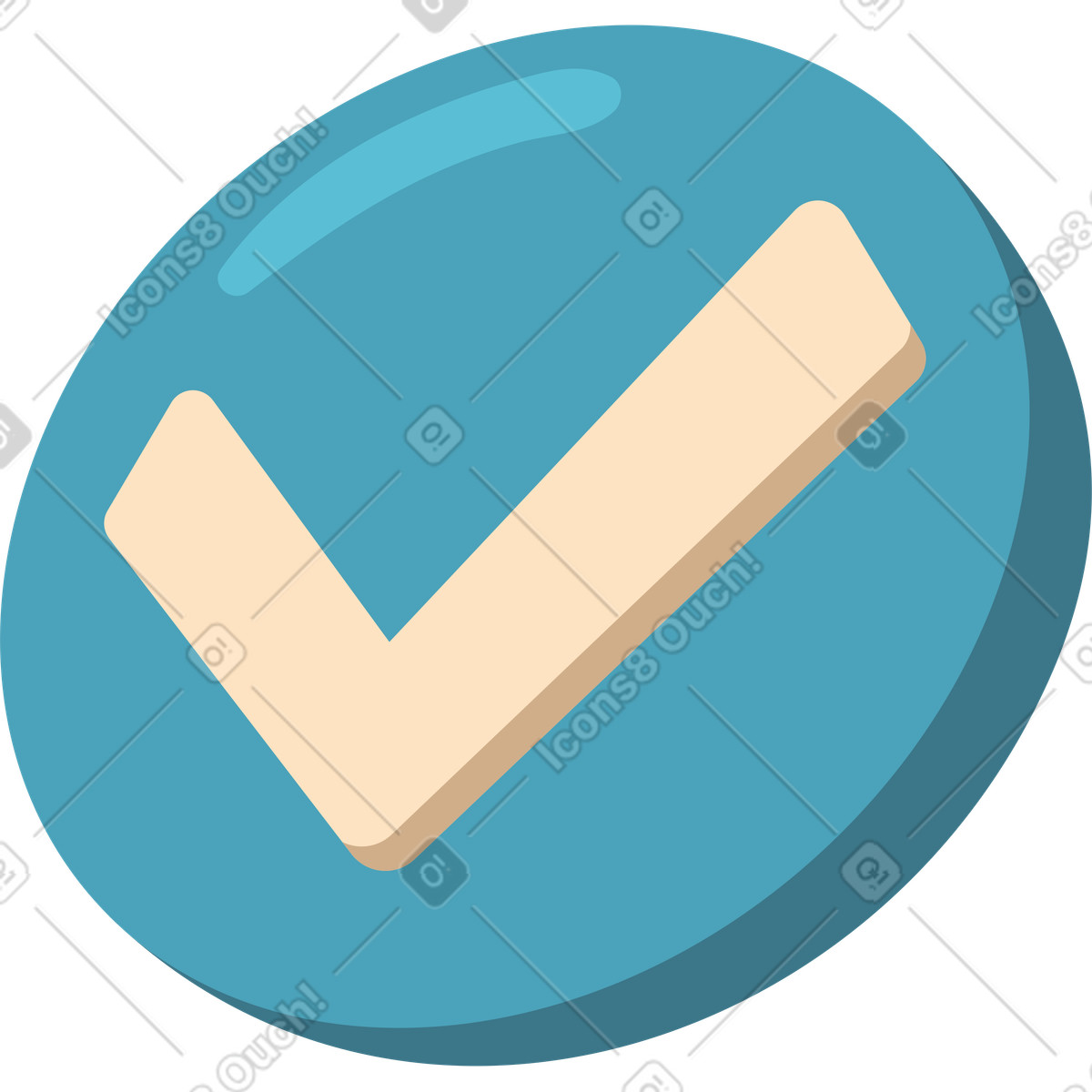 Checkmark in circle illustration Dizzy style download PNG, SVG