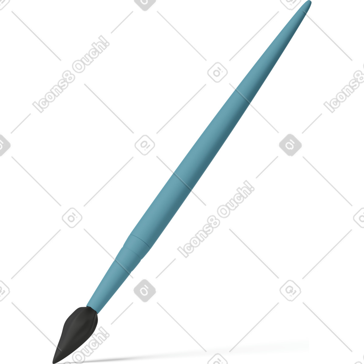 Ilustração de Blue paint brush em no estilo 3D Casual life para baixar em PNG, SVG