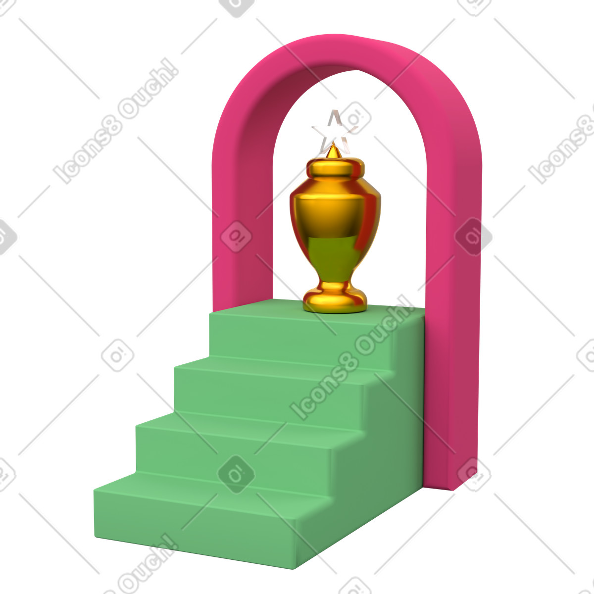 Business growth and success achievement, Performance milestone path illustration in 3D Grid style download in PNG, SVG