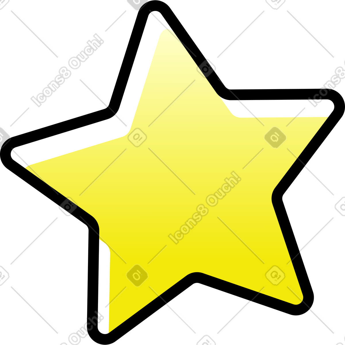 Gelber fünfzackiger stern-Illustration im Pocus-Stil als Download in PNG, SVG