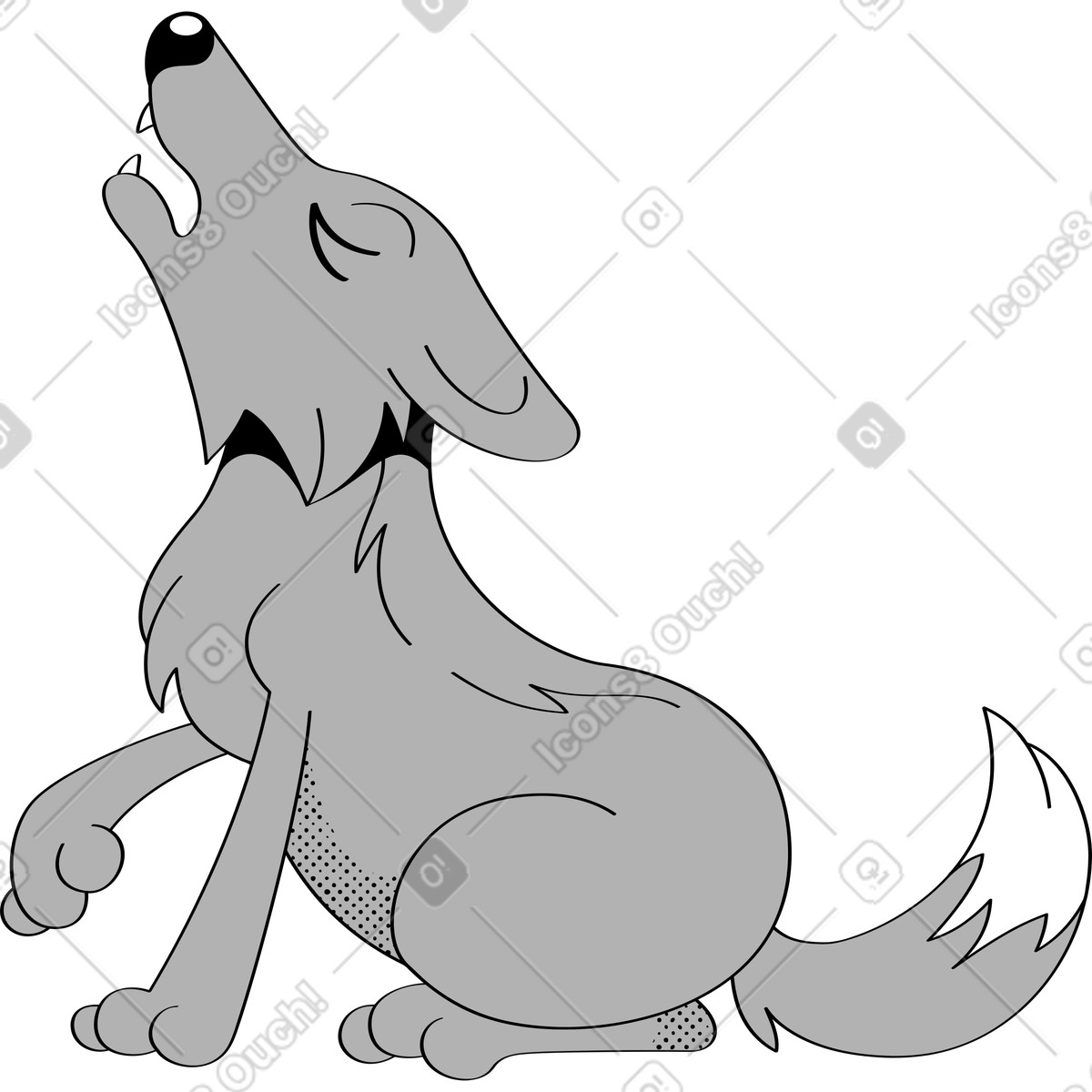 Иллюстрация Волк в стиле Looney — скачать в форматах PNG, SVG