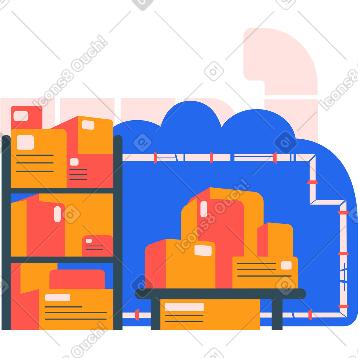 Illustration Entrepôt dans le style Kingdom à télécharger aux formats PNG, SVG
