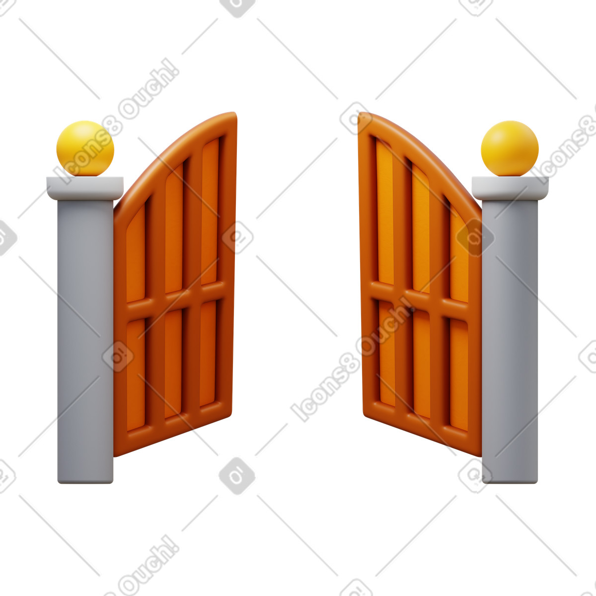 下载 3D Fluency 风格的 前门打开 插画，支持 PNG、SVG 格式
