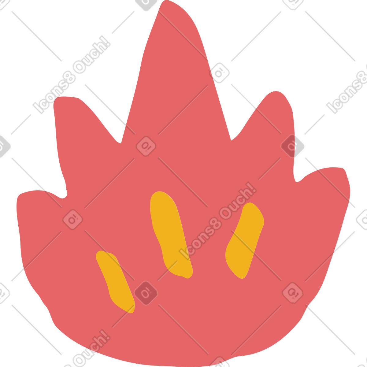 Ilustración Fuego en estilo Flamenco a descargar en PNG y SVG