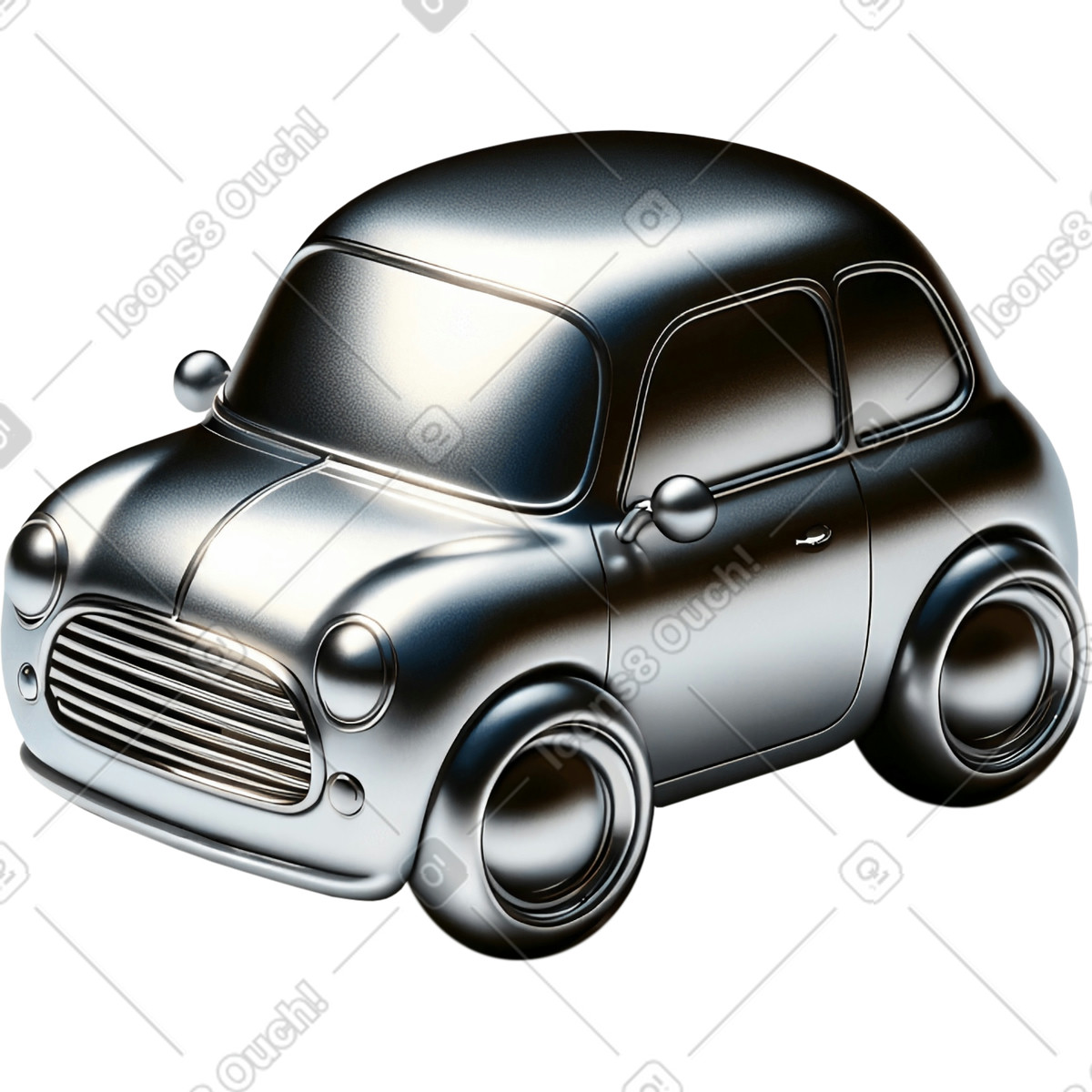 3D Mini スタイルの Car のイラストをPNG、SVG形式でダウンロード
