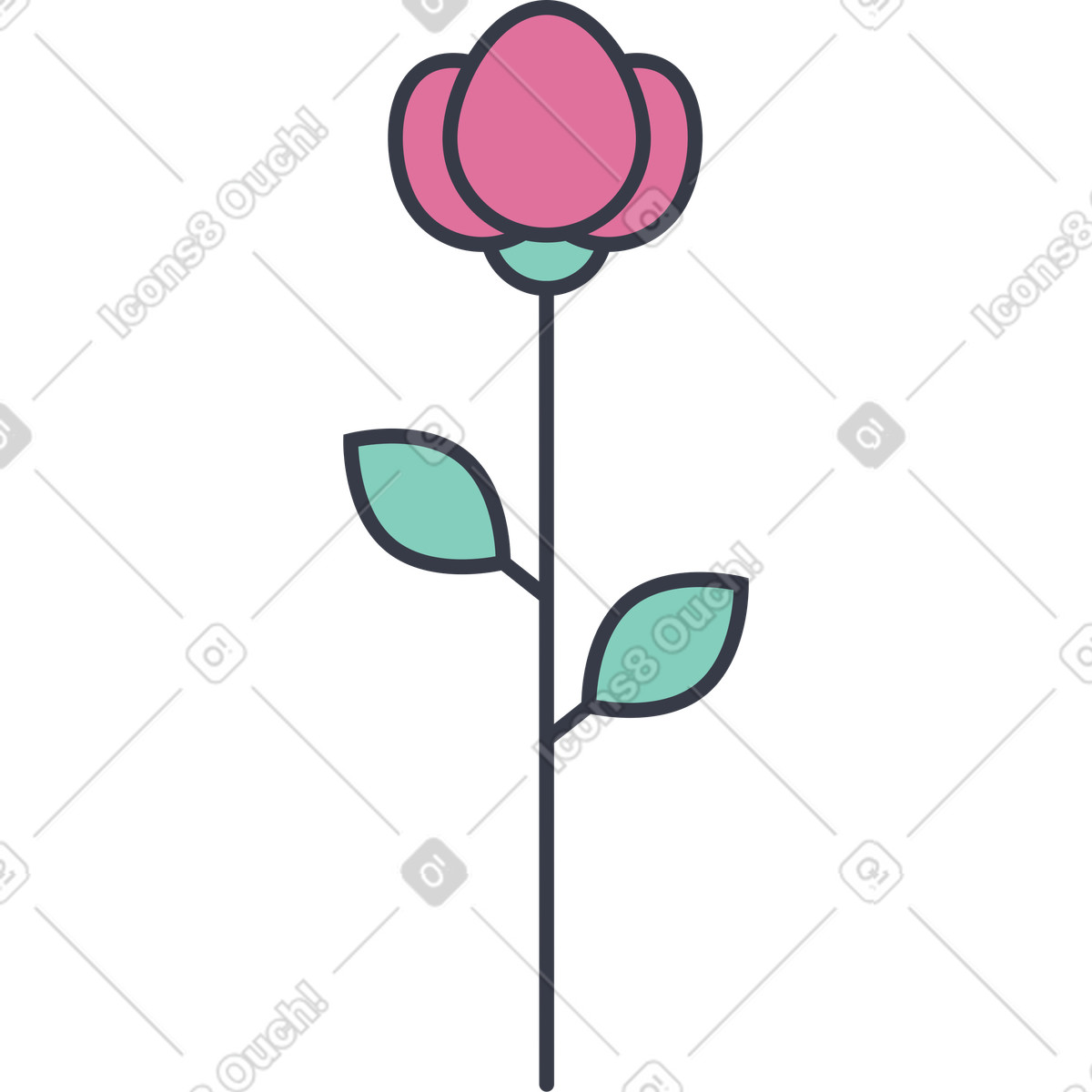 Abstract スタイルの ローズ のイラストをPNG、SVG形式でダウンロード