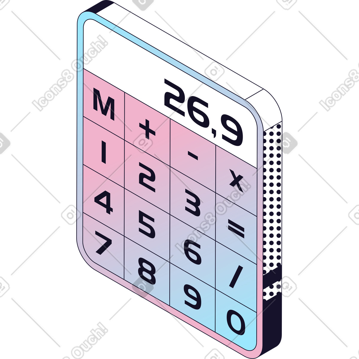 Calculator illustration in Node style download in PNG, SVG