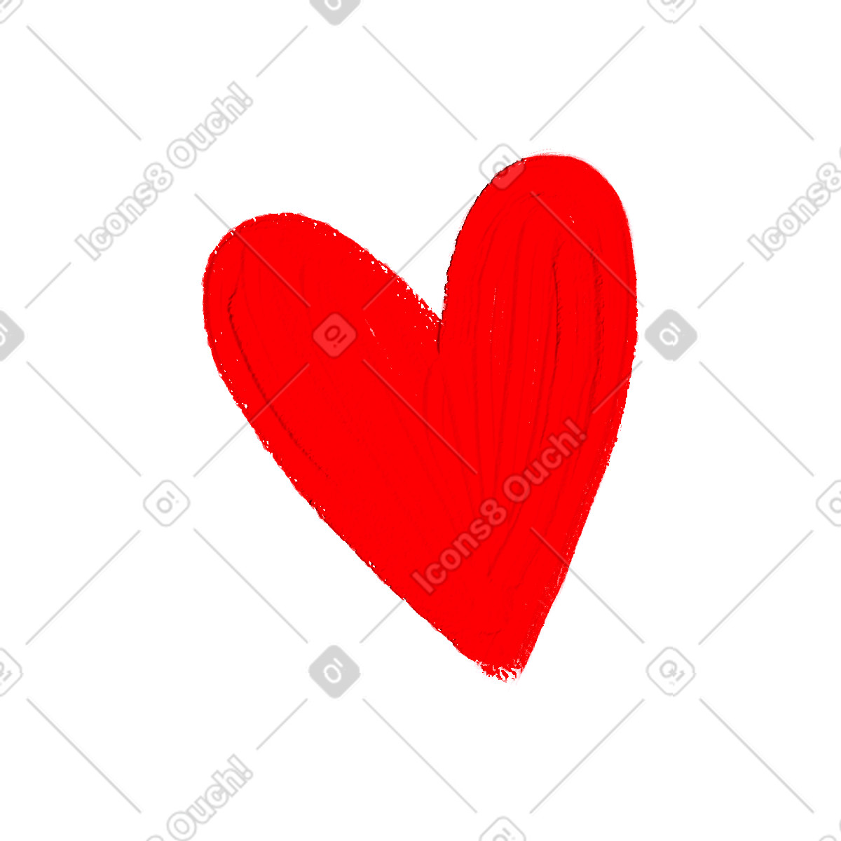 Ilustração de Red heart em no estilo Scrapbooking para baixar em PNG, SVG