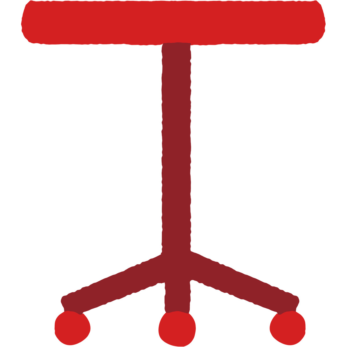 Red rolling chair with tripod base illustration in Cherry style download in PNG, SVG