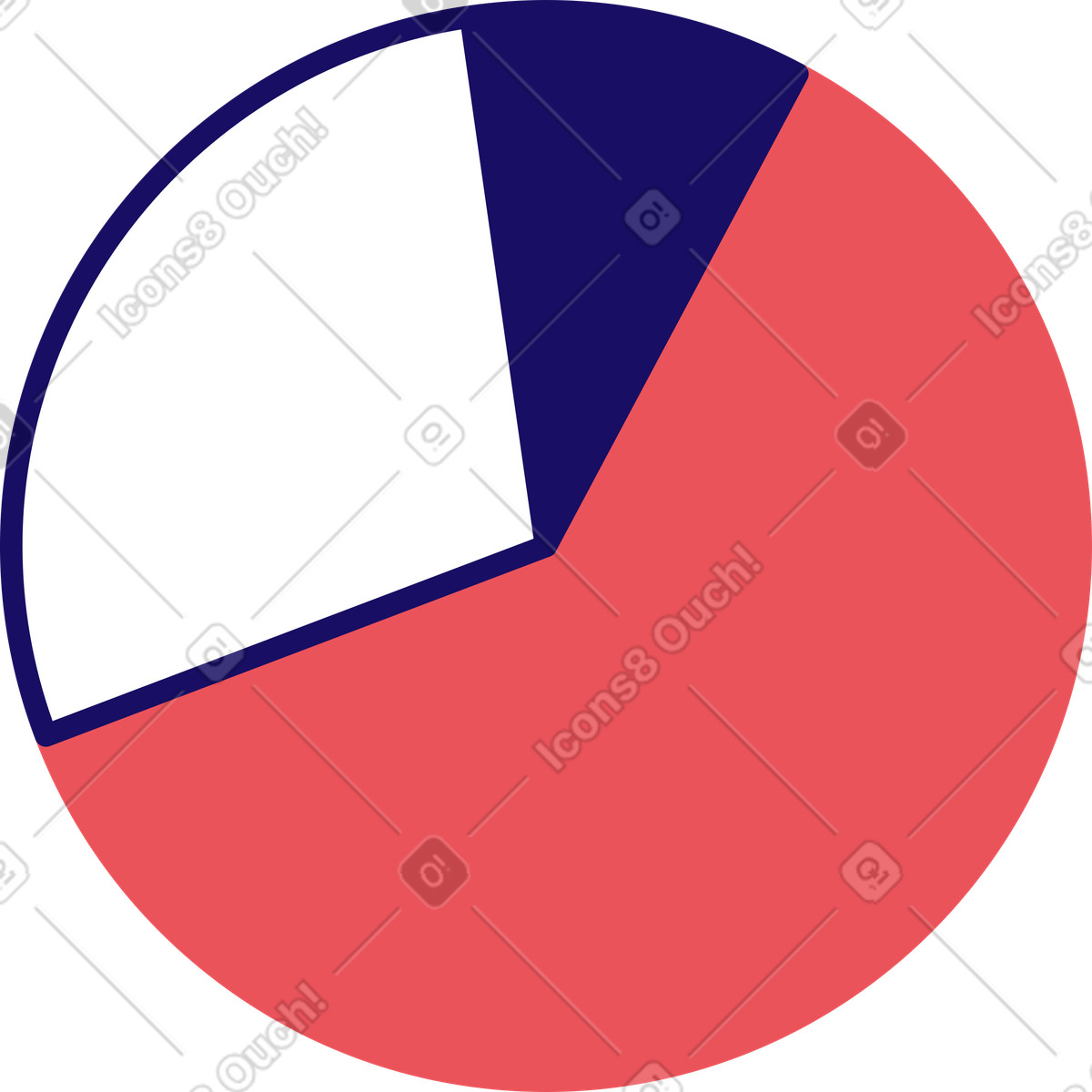 Grafico a torta illustrazione in stile Bendy scarica in PNG, SVG