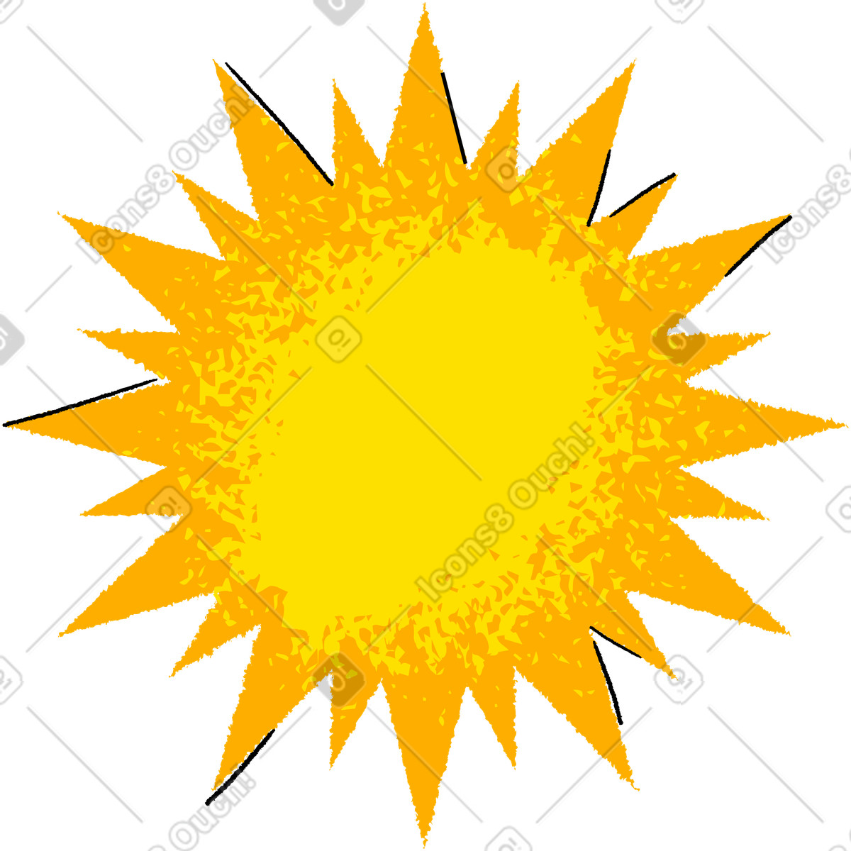 Sonne-Illustration im Mirage-Stil als Download in PNG, SVG
