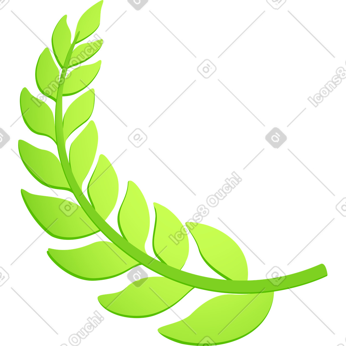 Ölzweig-Illustration im Isotech-Stil als Download in PNG, SVG