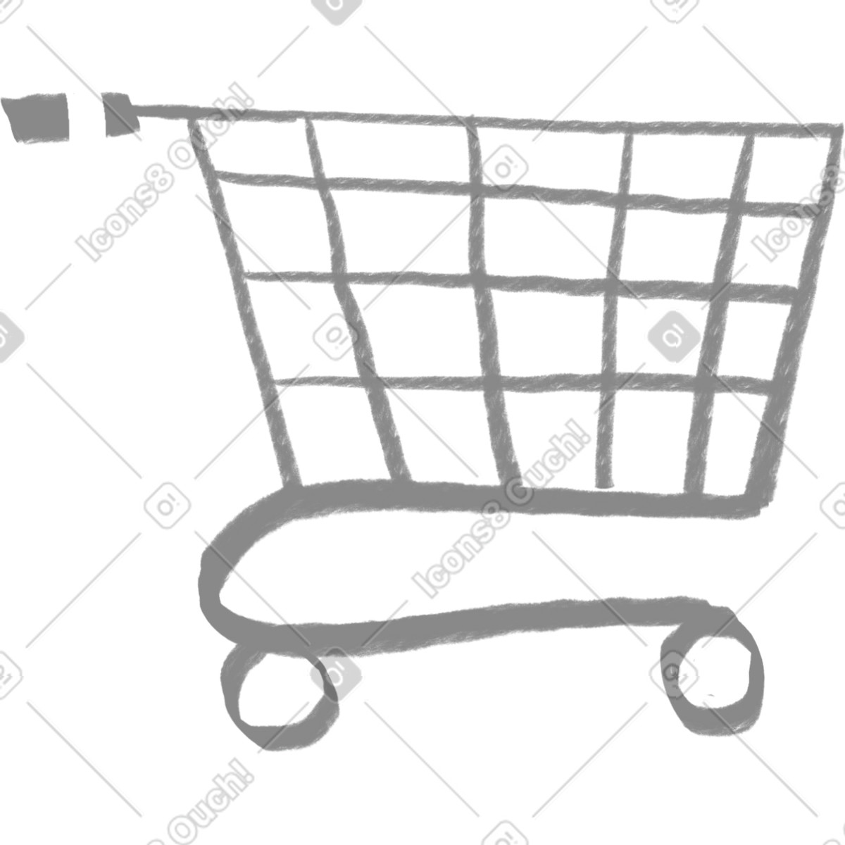 Grauer einkaufswagen-Illustration im Company-Stil als Download in PNG, SVG