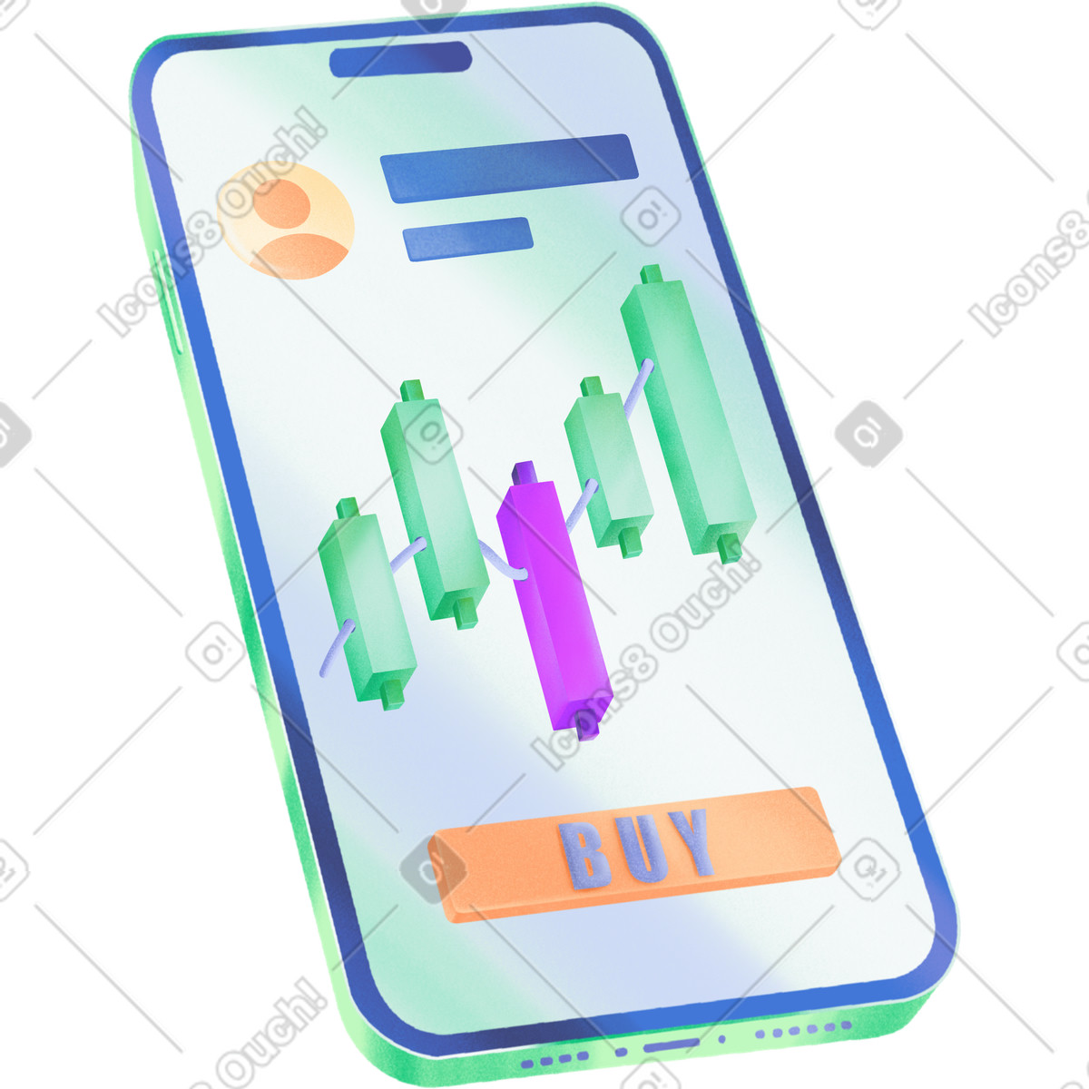 Иллюстрация Interface of the investment on financial exchange в стиле Smart — скачать в форматах PNG, SVG