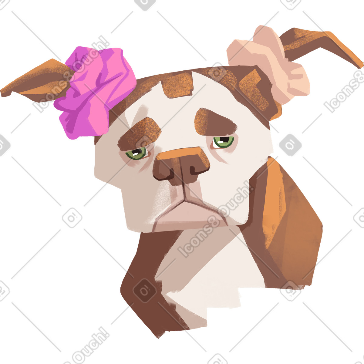 American bulldog illustration featuring animal clipart available in PNG