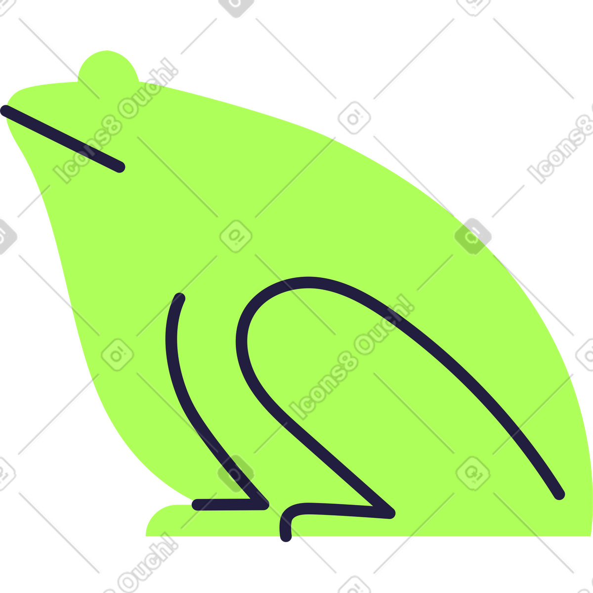 Ilustração de Rã em no estilo Mellow para baixar em PNG, SVG