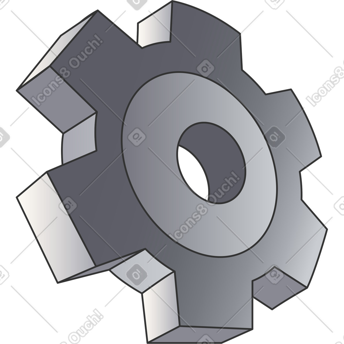Ingranaggio illustrazione in stile Kit scarica in PNG, SVG