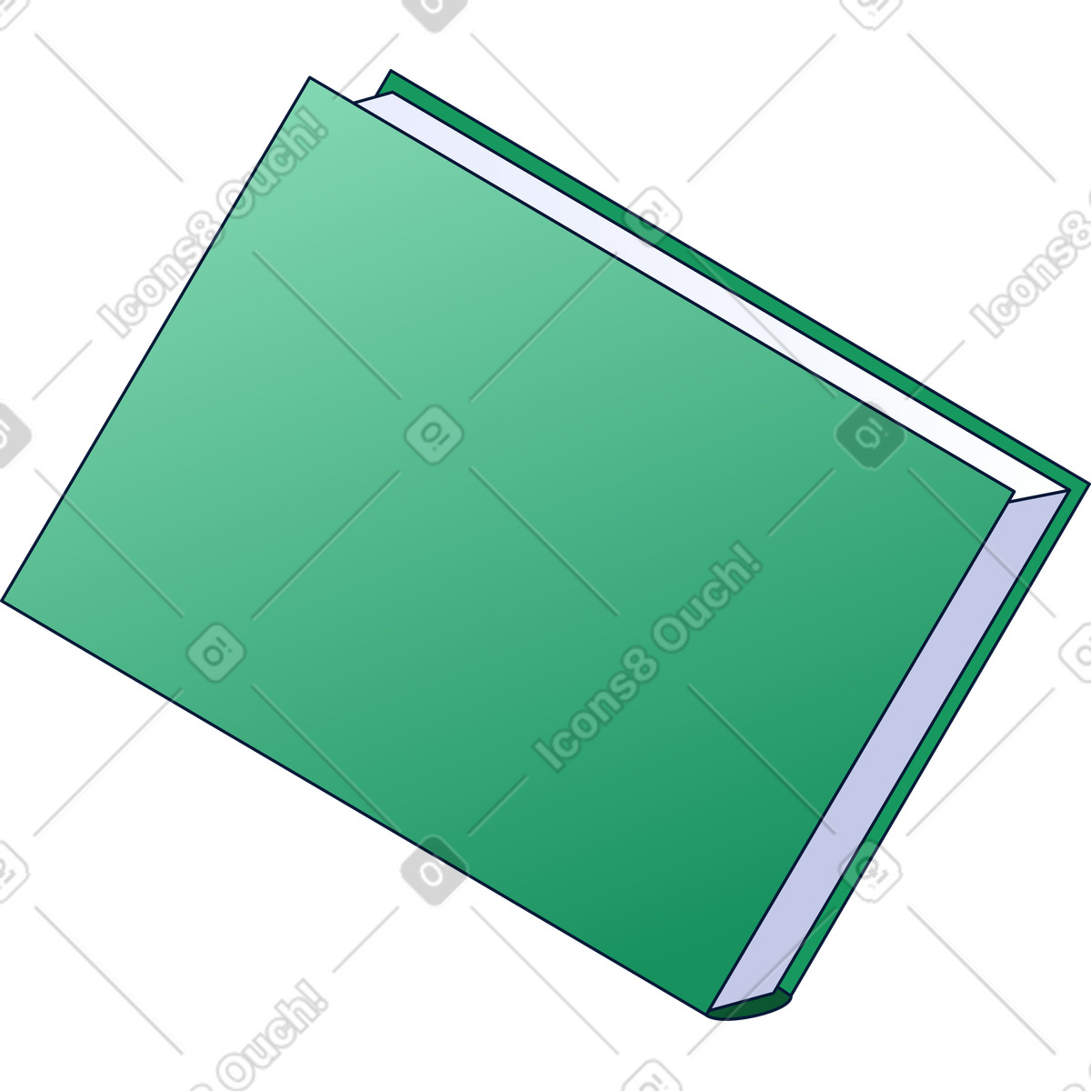 Green book illustration representing knowledge clipart educational graphics in PNG