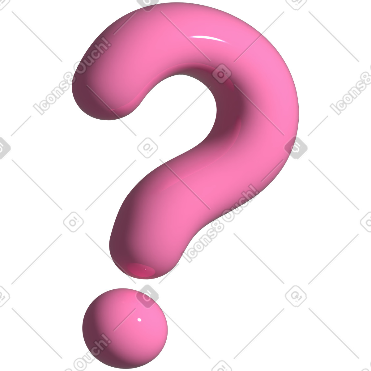 下载 Cartoony 风格的 粉色问号 插画，支持 PNG、SVG 格式