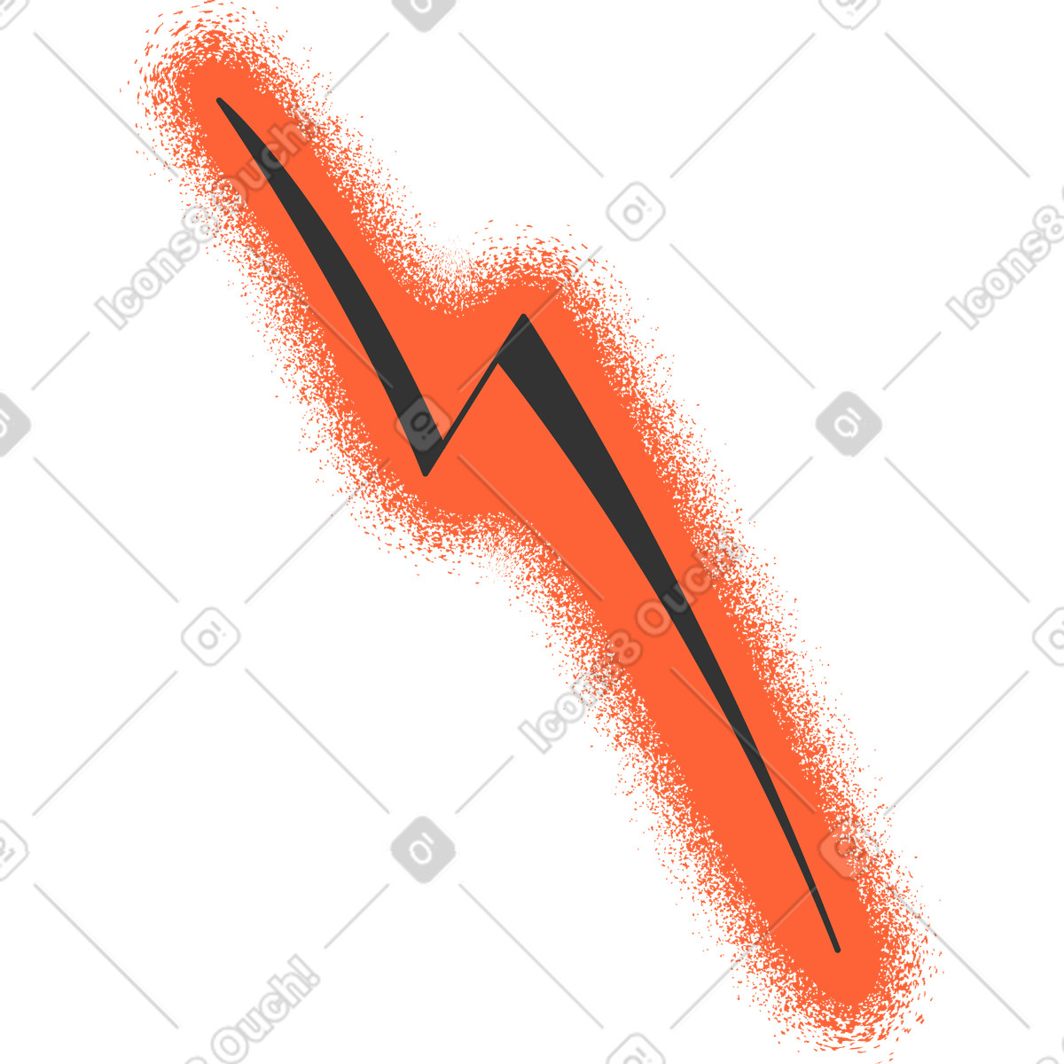 Lightning illustration in Crayon style download in PNG, SVG