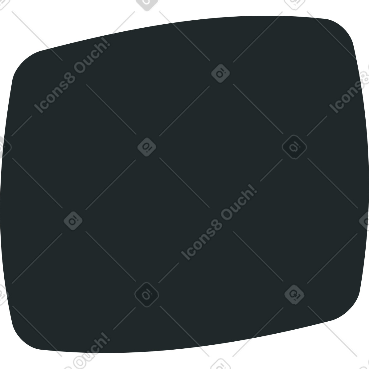Black beveled square shape illustration in Grain style download in PNG, SVG