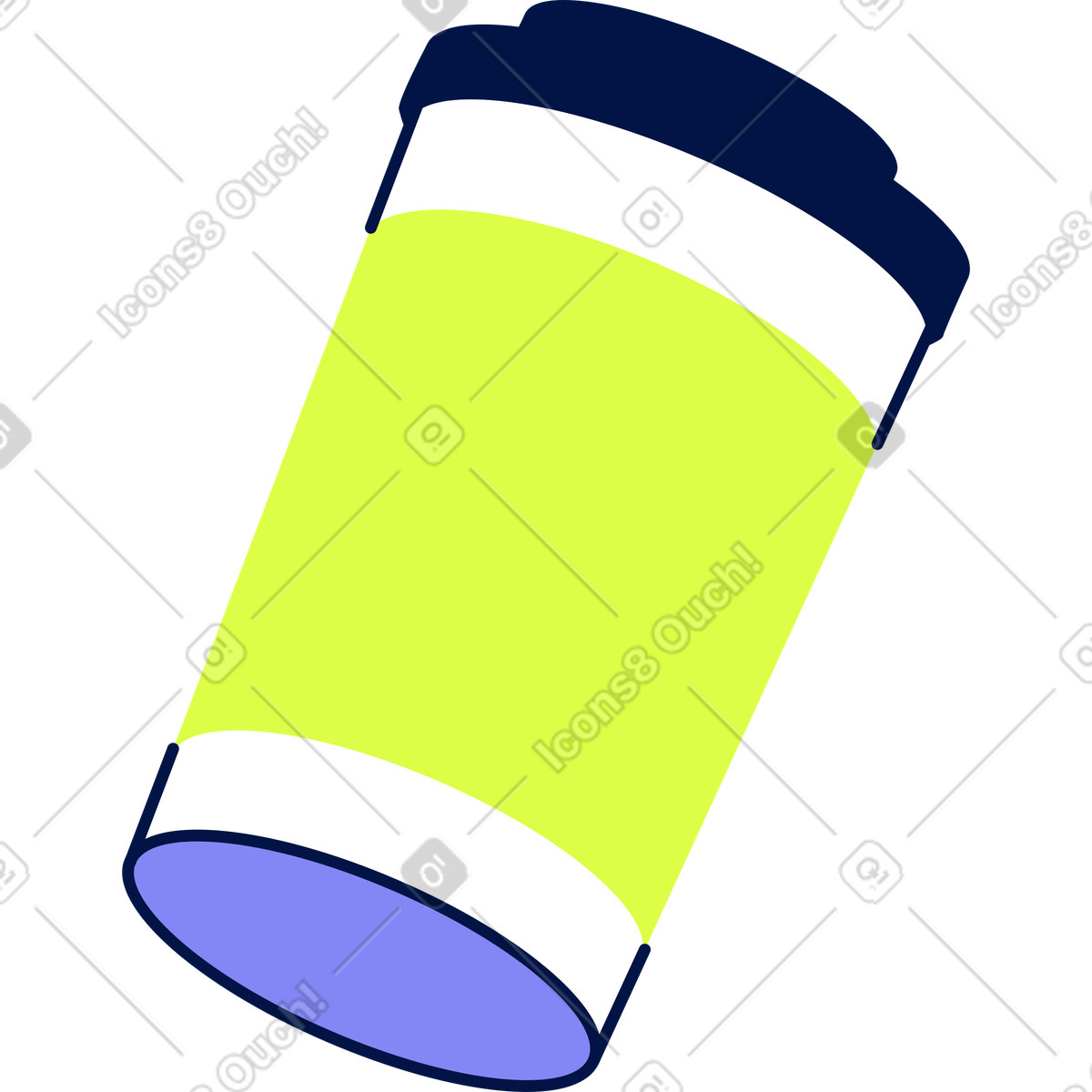 Paper cup with coffee illustration in Glow style download in PNG, SVG