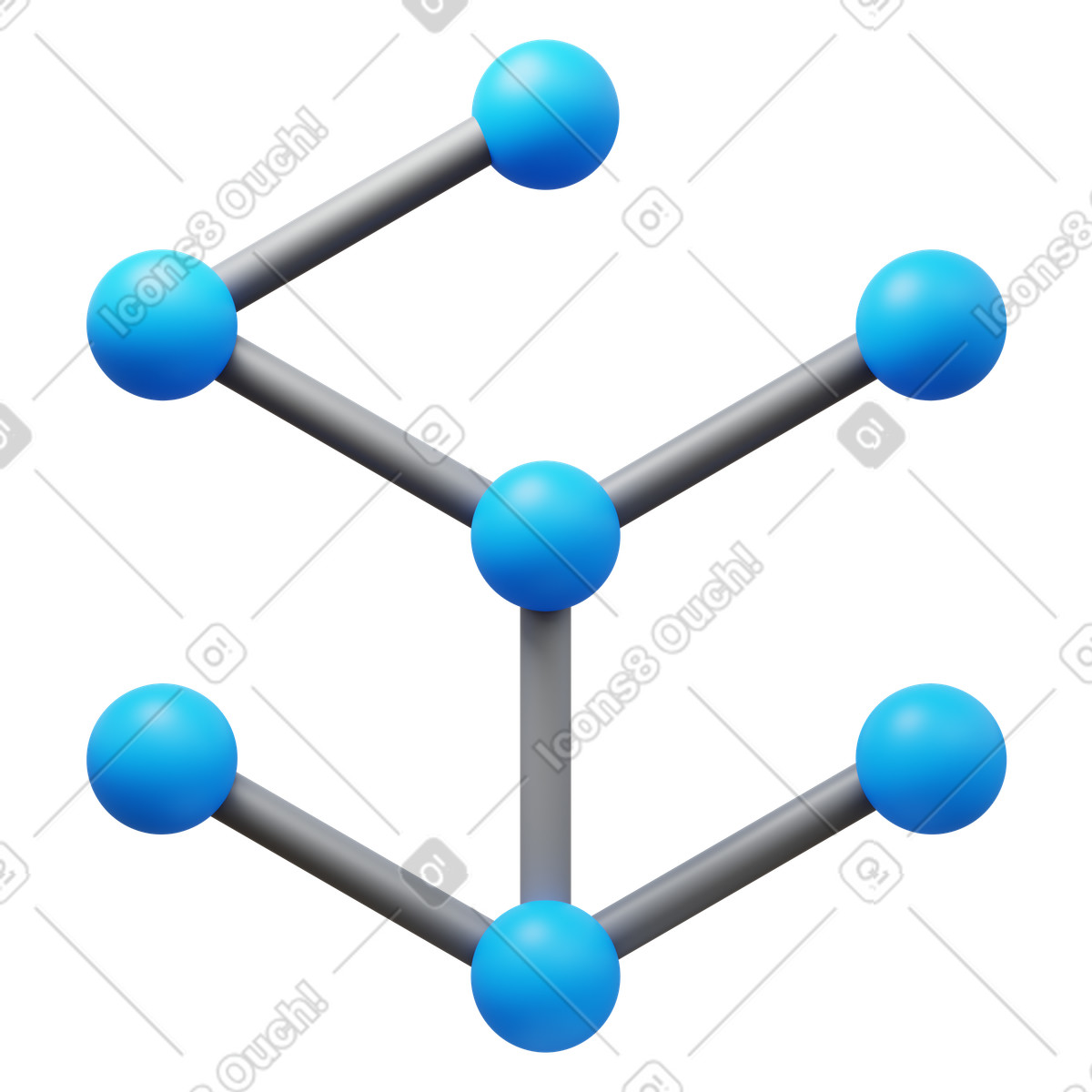 Decentralized network illustration in 3D Fluency style download in PNG, SVG