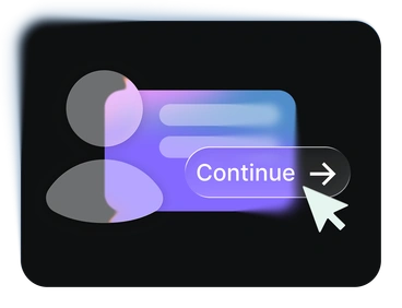 A user interface with a continue button - Void style illustration
