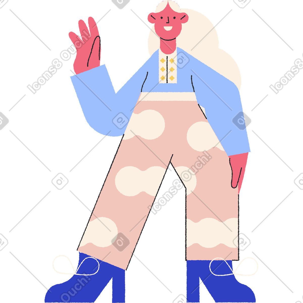 Fronte donna illustrazione in stile Pablo scarica in PNG, SVG