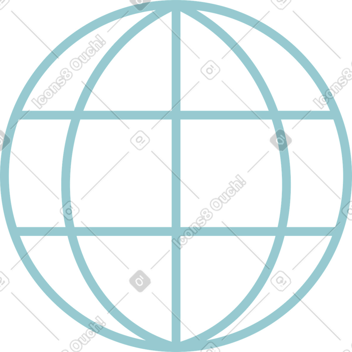 Ilustração de Símbolo esquemático do globo em no estilo Lagom para baixar em PNG, SVG