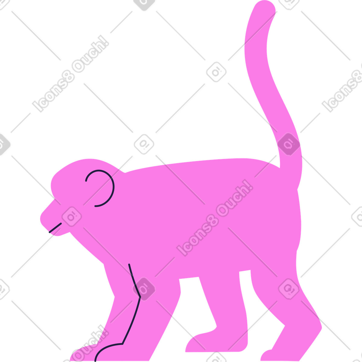 Affe-Illustration im Mellow-Stil als Download in PNG, SVG