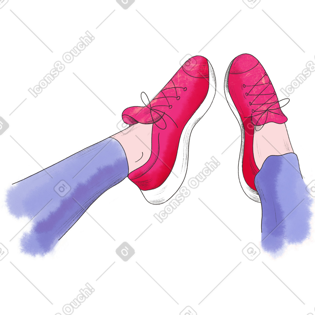 Legs in pink sneakers-Illustration im Moments-Stil als Download PNG, SVG