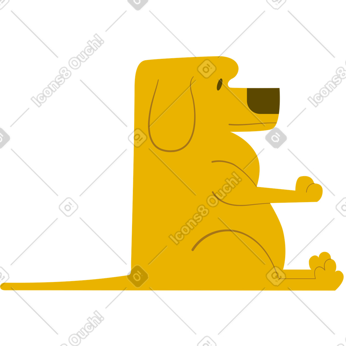 Labrador illustration in Woof style download in PNG, SVG