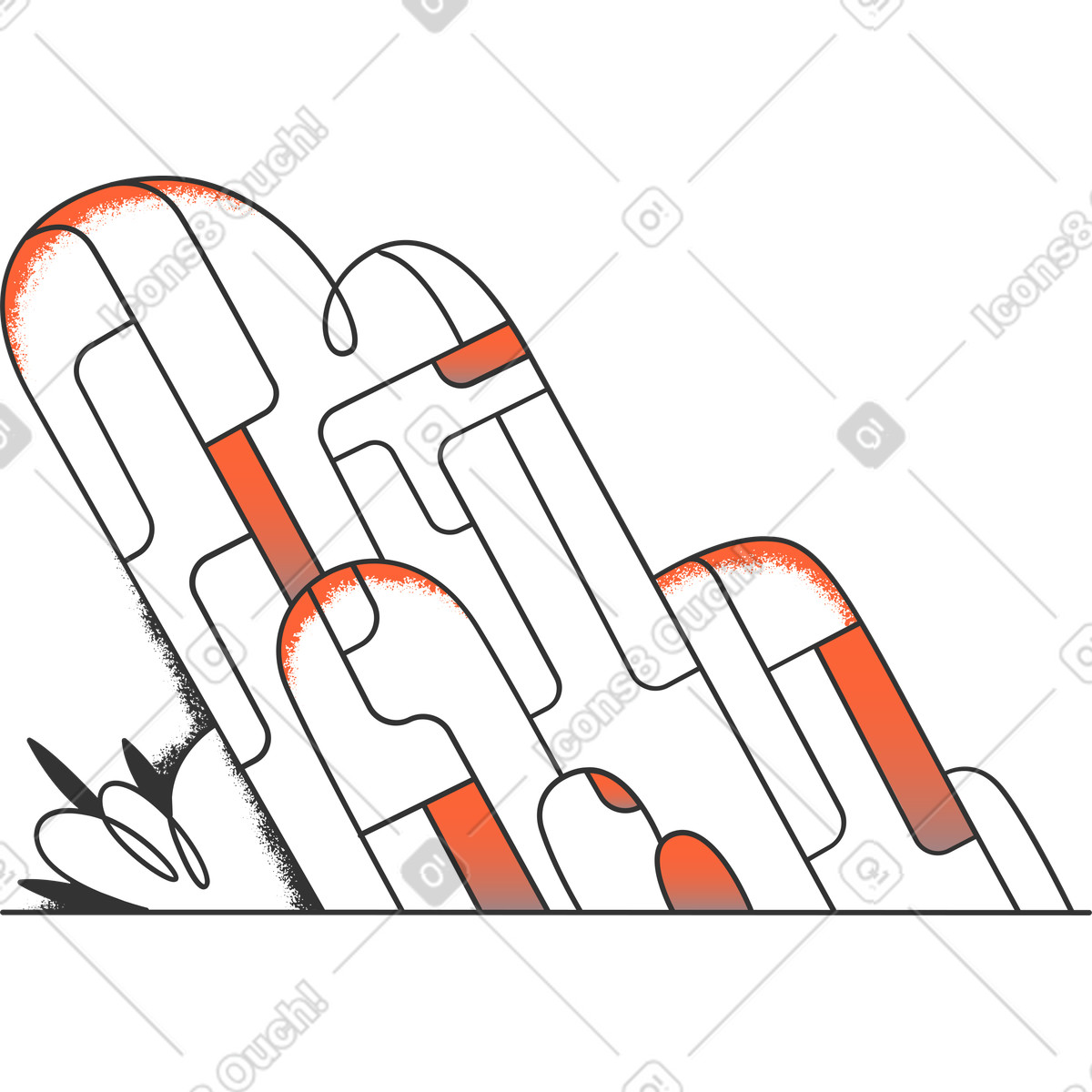 Mountains illustration in PNG, SVG