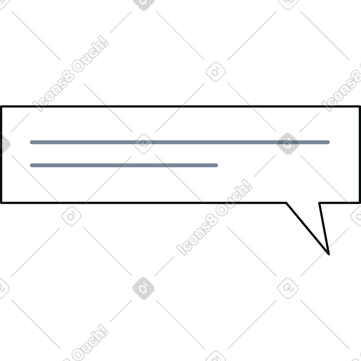 Teko スタイルの テキスト付き吹き出し のイラストをPNG、SVG形式でダウンロード