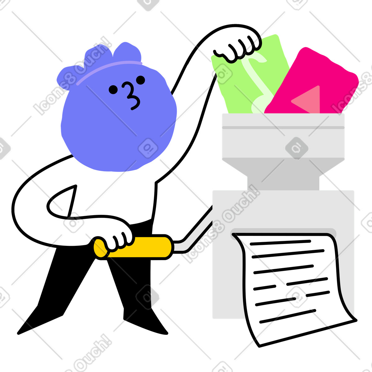 Ilustración Transcriber convierte audio y video en texto estilo Giggle a descargar PNG SVG
