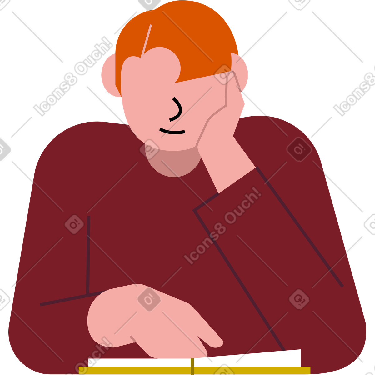 Vector スタイルの 読んでいる人 のイラストをPNG、SVG形式でダウンロード