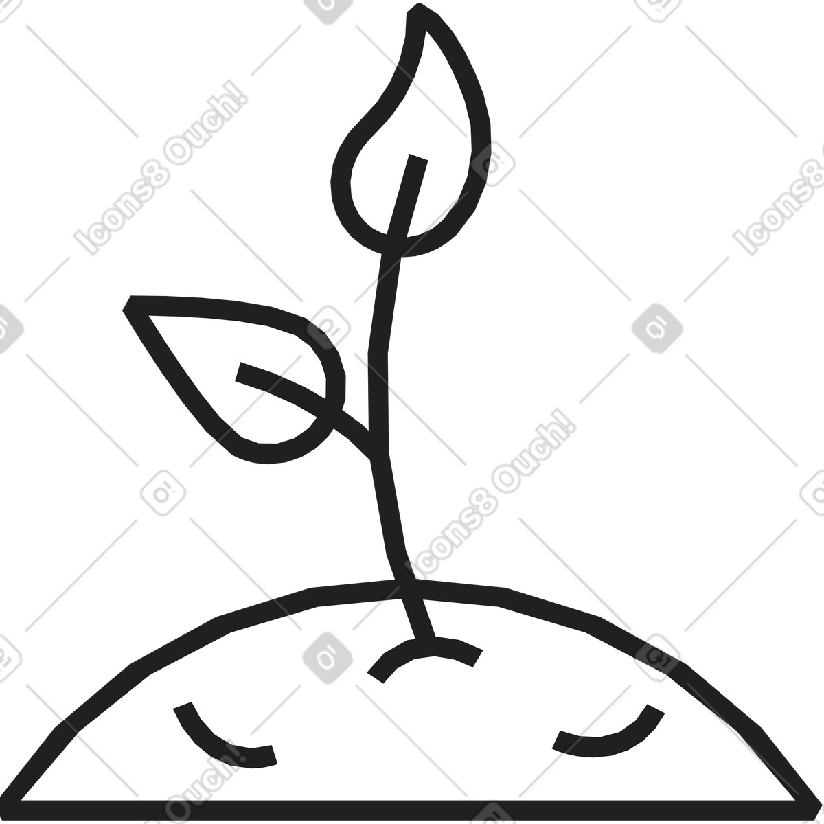 Small seedling sprout illustration in Dazzle Line style download in PNG, SVG