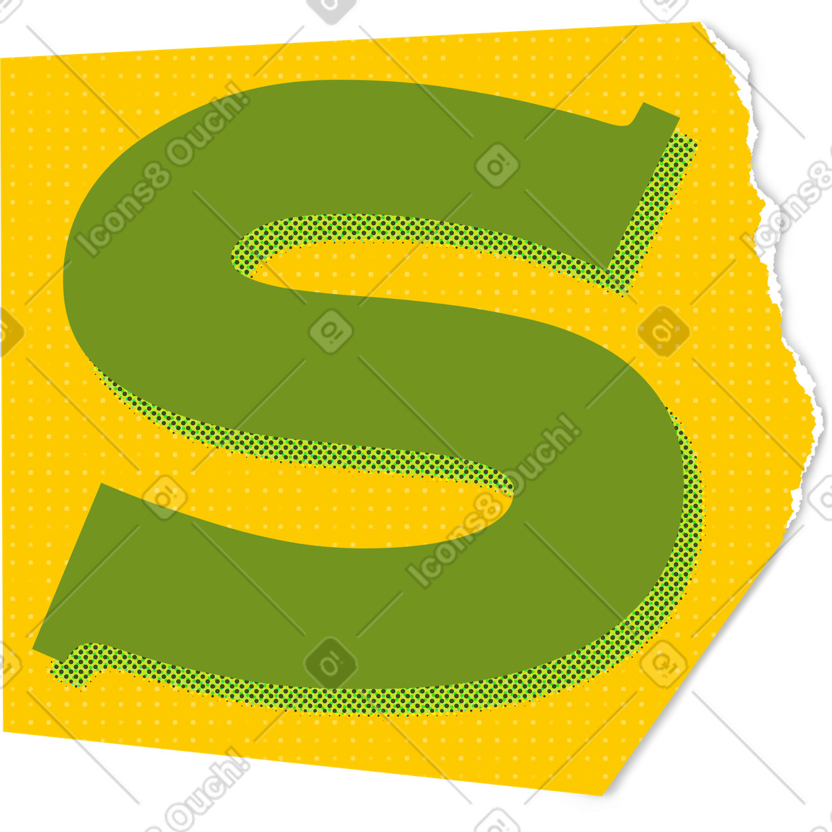 Ilustración Collage capital letter s en estilo Paper Cut a descargar en PNG y SVG