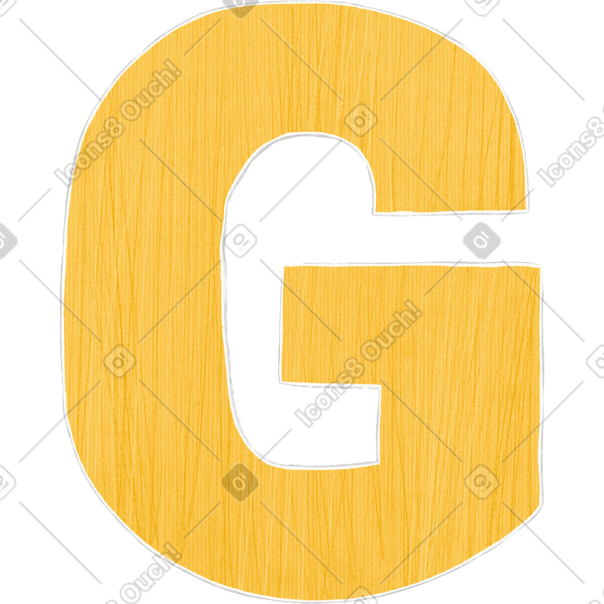 Ilustração de Large yellow letter g em no estilo Crafty para baixar em PNG, SVG