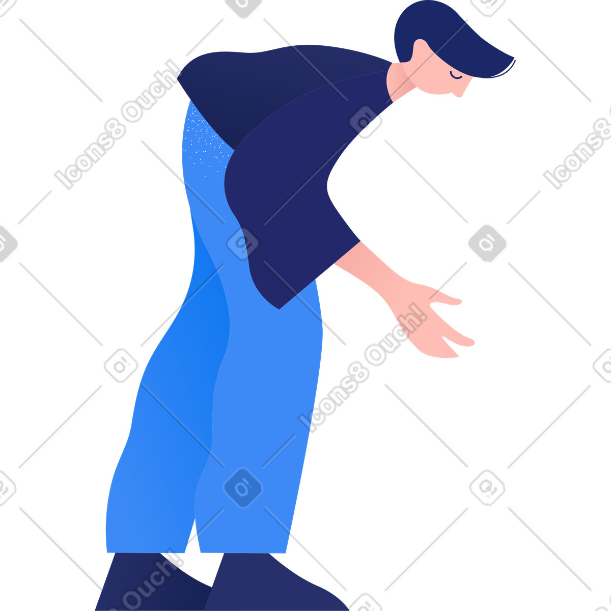 Clip スタイルの Man のイラストをPNG、SVG形式でダウンロード