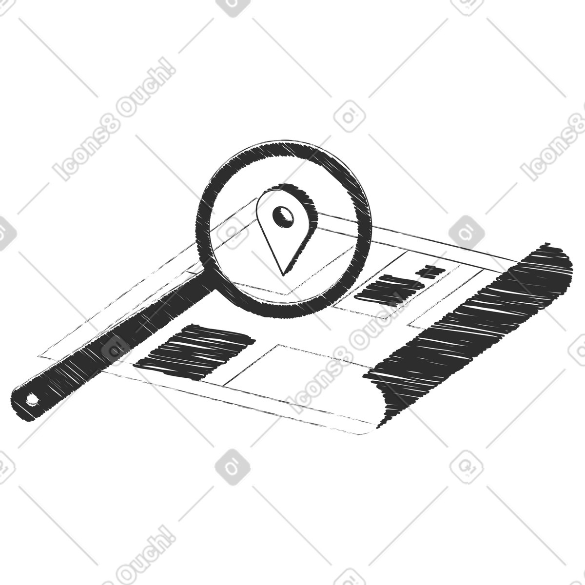 Graphite スタイルの 市街地図で場所を検索 のイラストをPNG、SVG形式でダウンロード