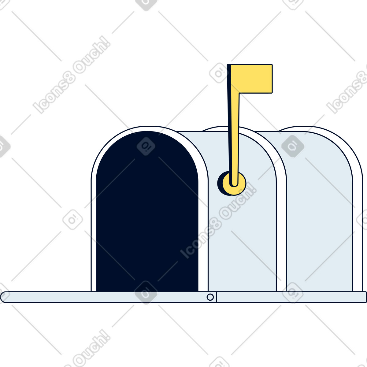 Post box illustration showing emptiness in clipart, available as PNG, SVG, GIF.