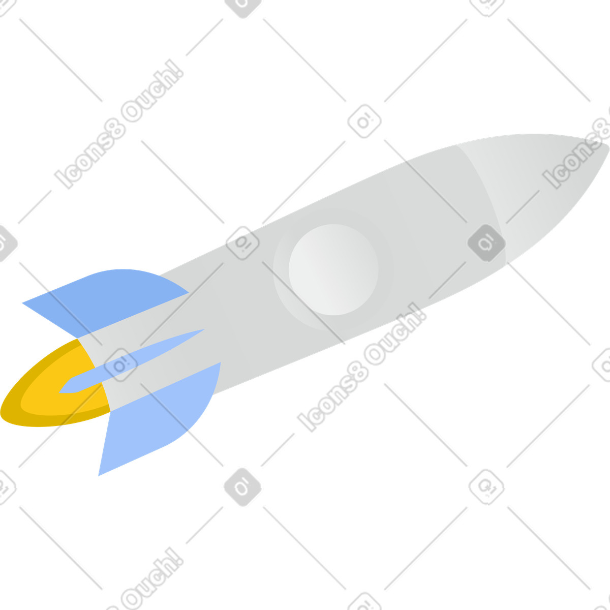 Ilustração de Foguete voador em no estilo Clip para baixar em PNG, SVG